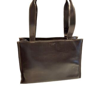 Kate Spade Vintage Sam Tote / Shoulder Bag Dark Brown Leather EUC